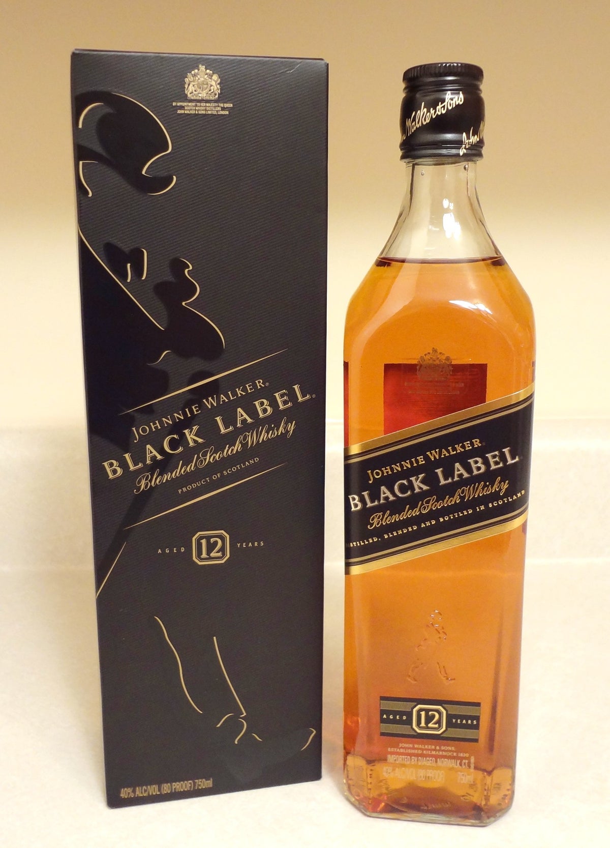 Johnnie Walker Black Label. Image: Wikimedia Commons. Replacing with commissioned photography.